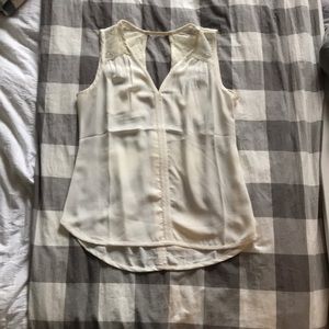 Cream silk tank top